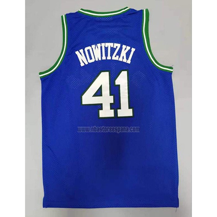 Camiseta Dallas Mavericks Dirk Nowitzki NO 41 Mitchell & Ness 1998-99 Azul